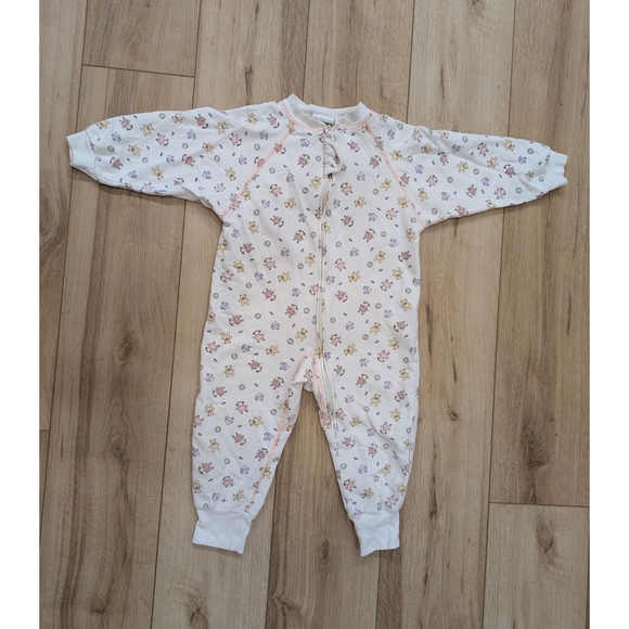 Vintage Cotton Teddy Bear Girl's Toddler Sleeper - Picture 1 of 8